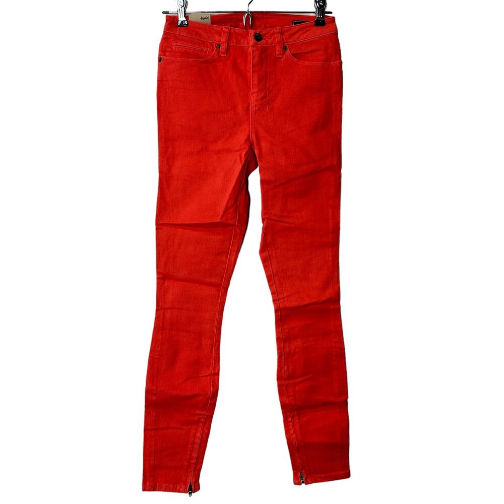 New Ksubi Spray On Skinny Jeans Ankle Zip Low Rise Lobster Women's 24 NWT
